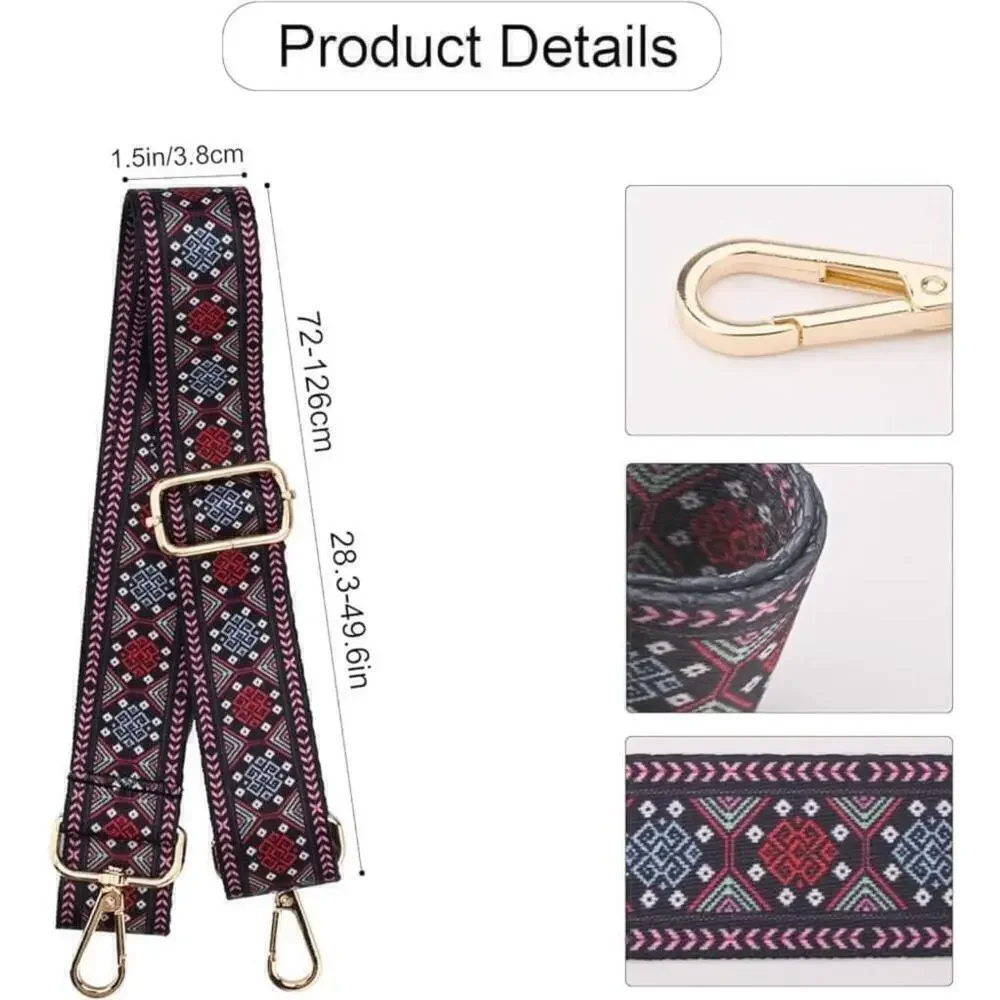 Geometric Pattern Adjustable Purse Strap - Picture 6 of 6